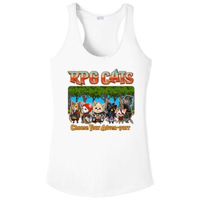 Funny Cute RPG Cats Choose Your Advenpurr Ladies PosiCharge Competitor Racerback Tank