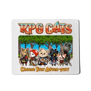 Funny Cute RPG Cats Choose Your Advenpurr Mousepad