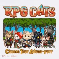 Funny Cute RPG Cats Choose Your Advenpurr Poster