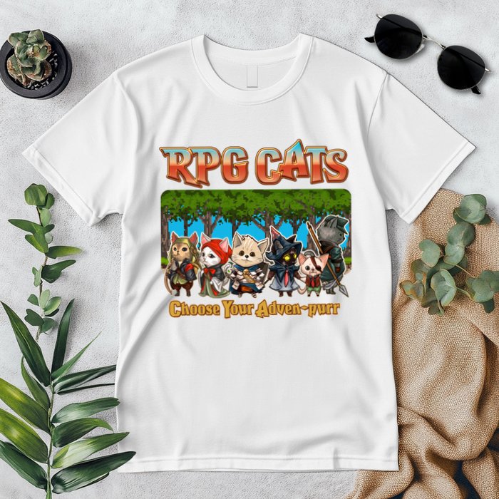 Funny Cute RPG Cats Choose Your Advenpurr Premium T-Shirt