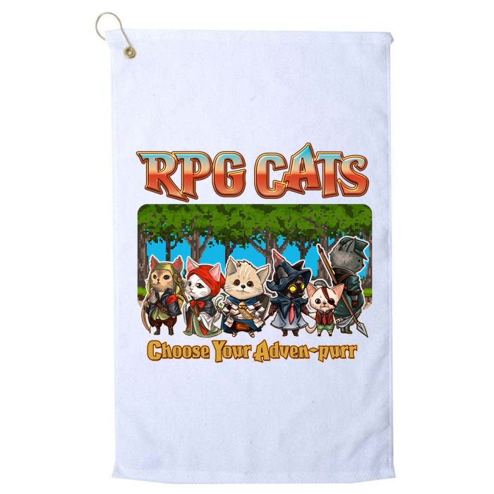 Funny Cute RPG Cats Choose Your Advenpurr Golf Towel