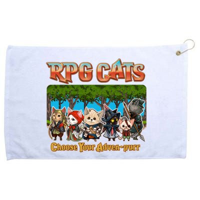 Funny Cute RPG Cats Choose Your Advenpurr Grommeted Golf Towel