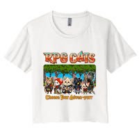 Funny Cute RPG Cats Choose Your Advenpurr Crop Top
