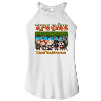 Funny Cute RPG Cats Choose Your Advenpurr Women's Perfect Tri Rocker Tank