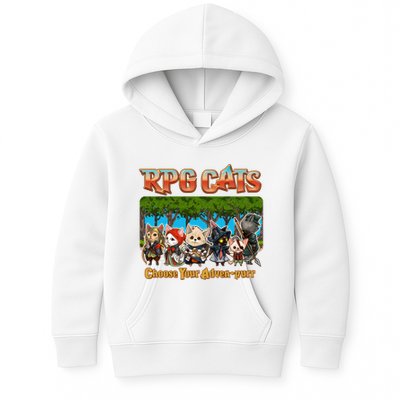 Funny Cute RPG Cats Choose Your Advenpurr Kids Hoodie