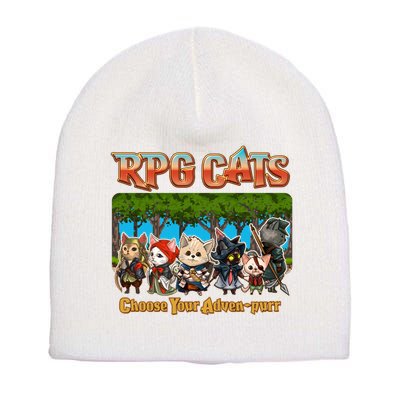 Funny Cute RPG Cats Choose Your Advenpurr Short Acrylic Beanie