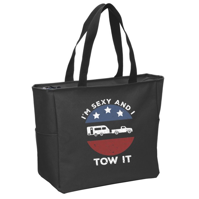 Funny Camping Rv Im Sexy And I Tow It Zip Tote Bag