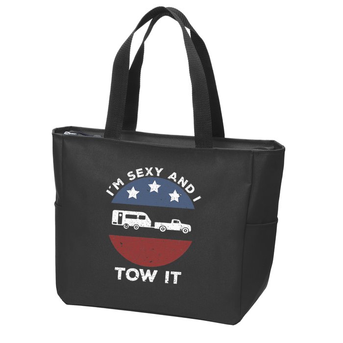 Funny Camping Rv Im Sexy And I Tow It Zip Tote Bag
