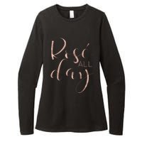 Funny Cute Rose All Day Wine Lover Gift Womens CVC Long Sleeve Shirt