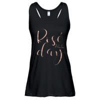 Funny Cute Rose All Day Wine Lover Gift Ladies Essential Flowy Tank