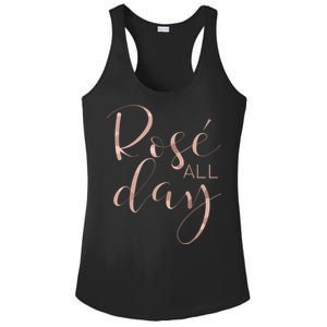 Funny Cute Rose All Day Wine Lover Gift Ladies PosiCharge Competitor Racerback Tank