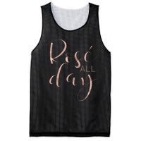 Funny Cute Rose All Day Wine Lover Gift Mesh Reversible Basketball Jersey Tank