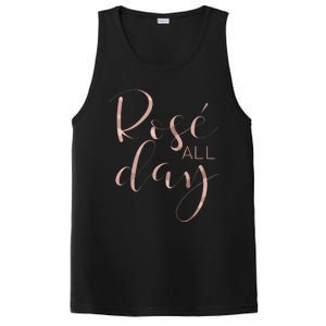 Funny Cute Rose All Day Wine Lover Gift PosiCharge Competitor Tank