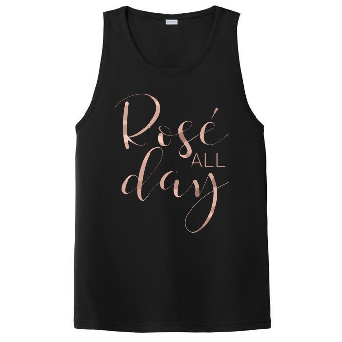 Funny Cute Rose All Day Wine Lover Gift PosiCharge Competitor Tank