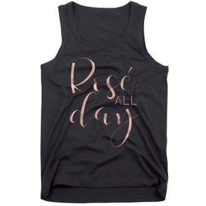 Funny Cute Rose All Day Wine Lover Gift Tank Top