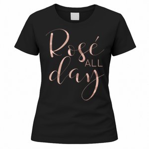 Funny Cute Rose All Day Wine Lover Gift Women's T-Shirt