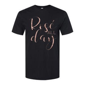 Funny Cute Rose All Day Wine Lover Gift Softstyle CVC T-Shirt