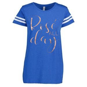 Funny Cute Rose All Day Wine Lover Gift Enza Ladies Jersey Football T-Shirt