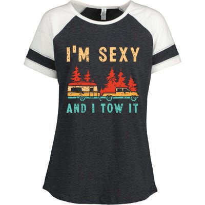 Funny Camping Rv Im Sexy And I Tow It Rv Camper Enza Ladies Jersey Colorblock Tee