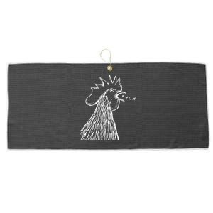 Funny Chicken Rooster Saying Fuck Large Microfiber Waffle Golf Towel