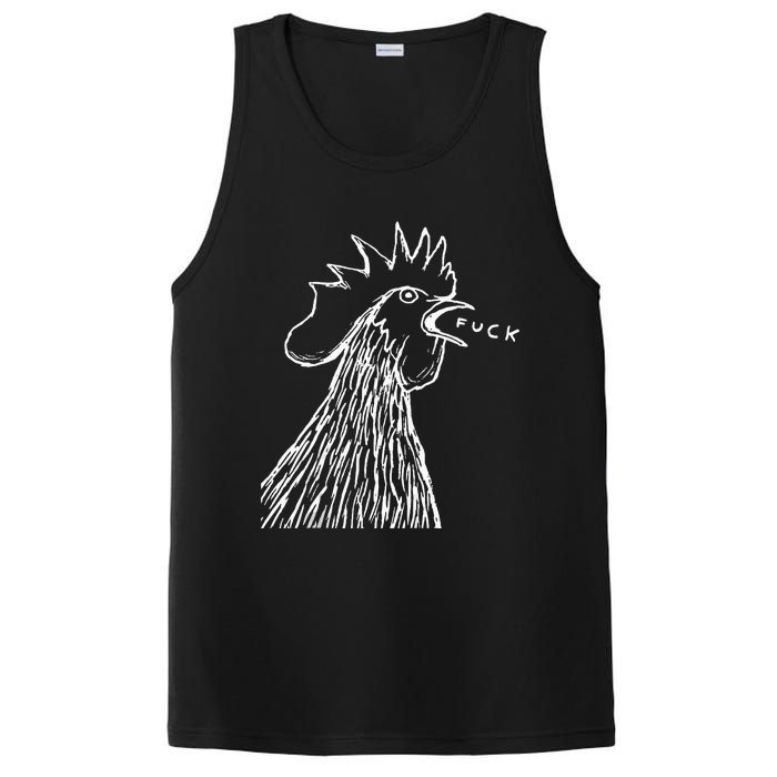 Funny Chicken Rooster Saying Fuck PosiCharge Competitor Tank