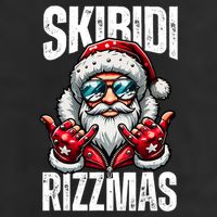 Funny Christmas Rizz Santa Ski Bi Di Rizzmas 7 Panel Mesh Trucker Snapback Hat