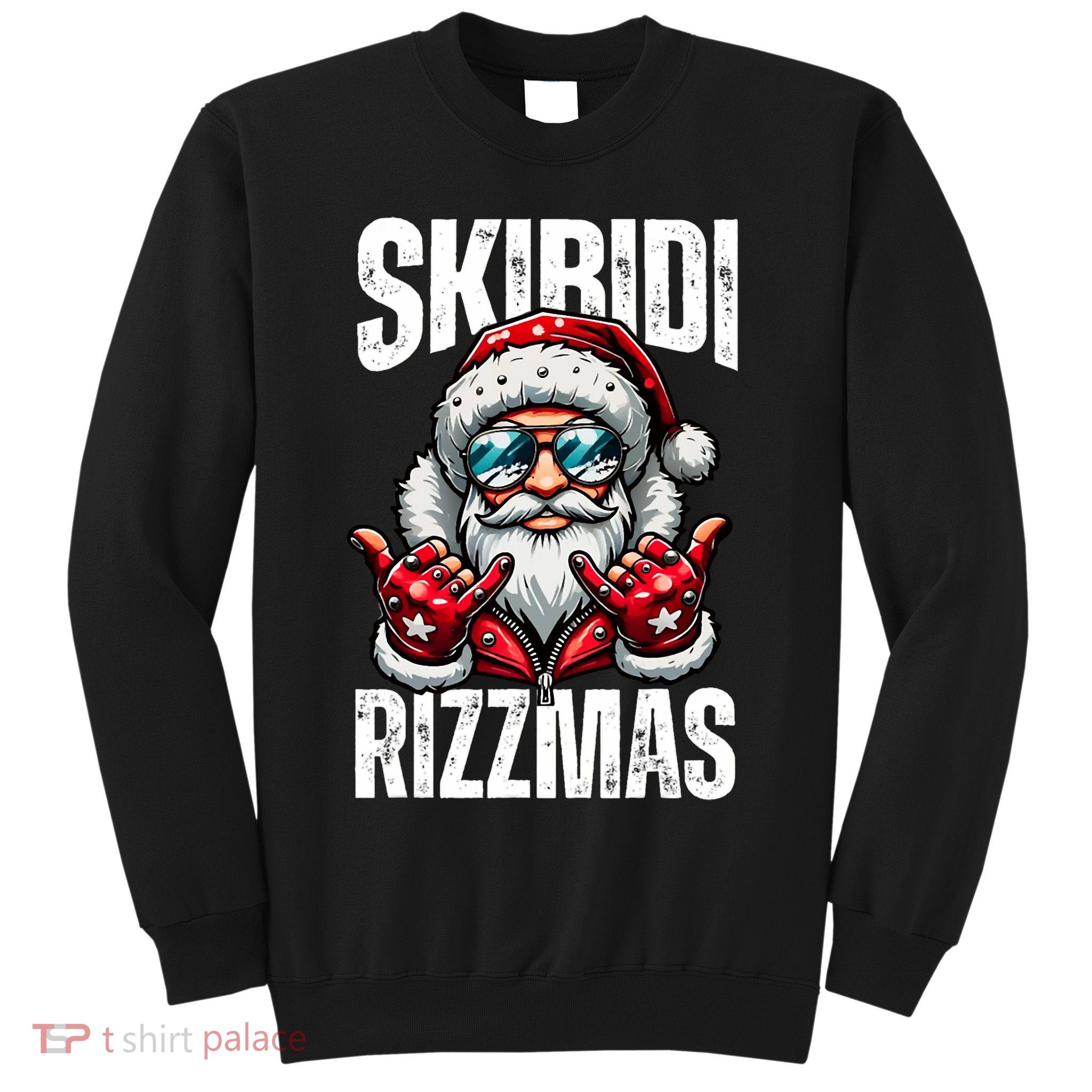 Funny Christmas Rizz Santa Ski Bi Di Rizzmas Sweatshirt