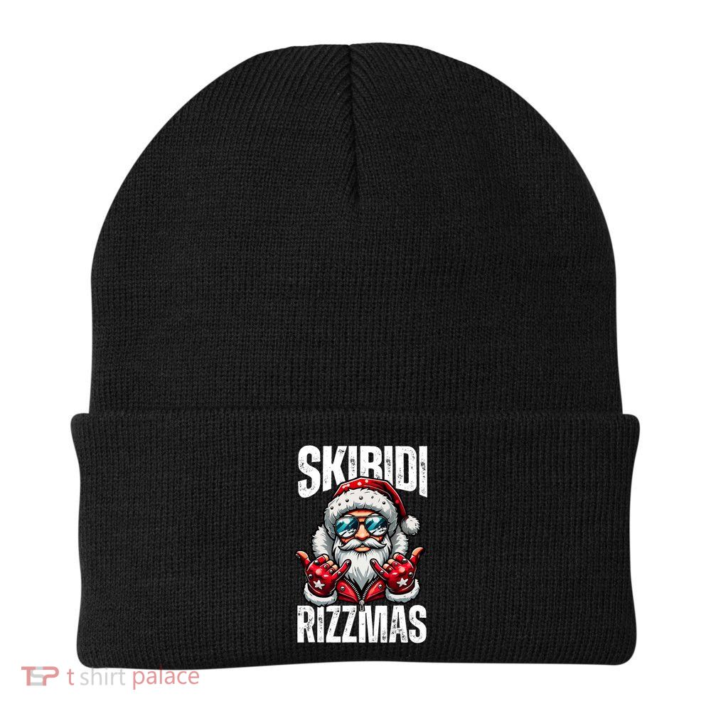 Funny Christmas Rizz Santa Ski Bi Di Rizzmas Beanie