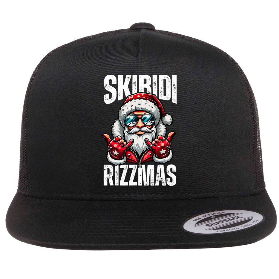 Funny Christmas Rizz Santa Ski Bi Di Rizzmas Flat Bill Trucker Hat