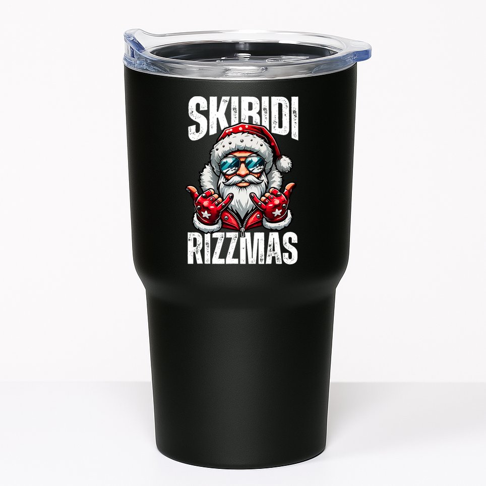 Funny Christmas Rizz Santa Ski Bi Di Rizzmas Tumbler