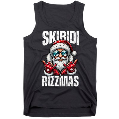 Funny Christmas Rizz Santa Ski Bi Di Rizzmas Tank Top