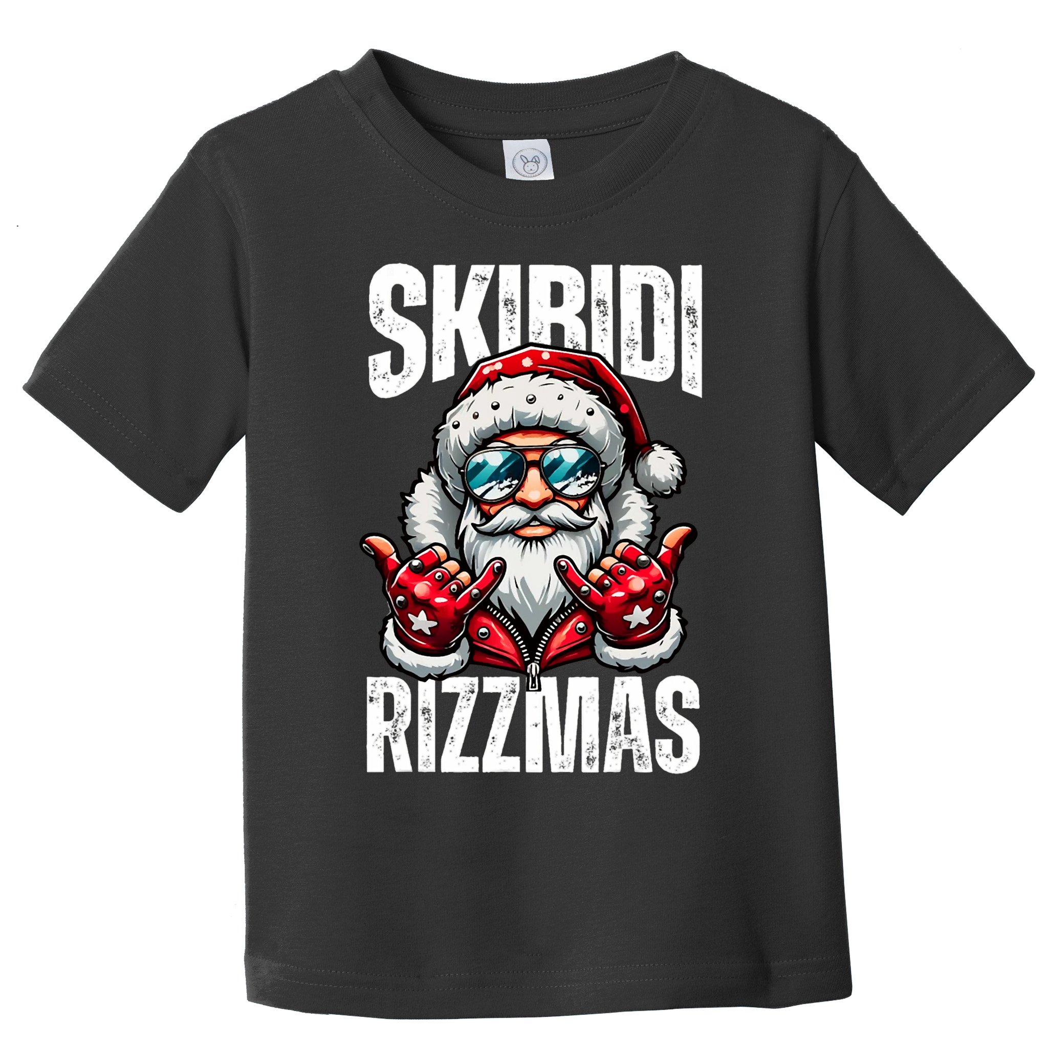 Funny Christmas Rizz Santa Ski Bi Di Rizzmas Toddler T-Shirt