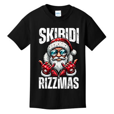 Funny Christmas Rizz Santa Ski Bi Di Rizzmas Kids T-Shirt