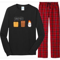 Funny Camping Roasting Bonfire Adventure Long Sleeve Pajama Set