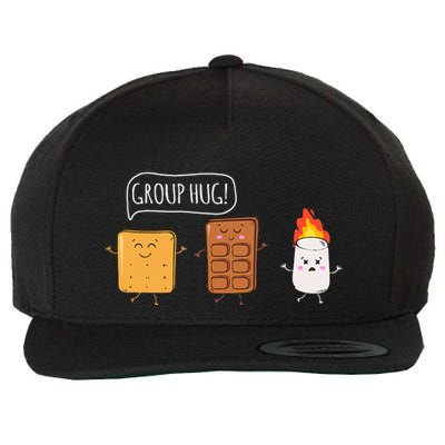 Funny Camping Roasting Bonfire Adventure Wool Snapback Cap