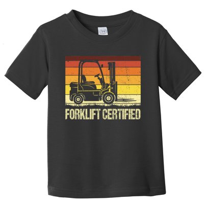 Forklift Certified Retro Forklift Operator Forklift Driver Toddler T-Shirt