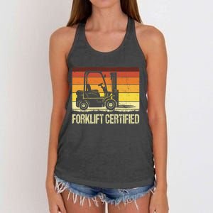 Forklift Certified Retro Forklift Operator Forklift Driver Women's Knotted Racerback Tank