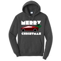 Futuristic Cyber Red Truck Pickup Christmas Tree Tall Hoodie