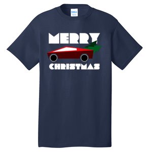 Futuristic Cyber Red Truck Pickup Christmas Tree Tall T-Shirt