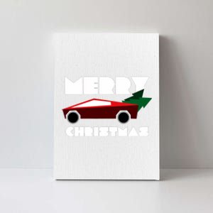 Futuristic Cyber Red Truck Pickup Christmas Tree Canvas