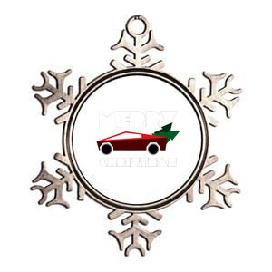 Futuristic Cyber Red Truck Pickup Christmas Tree Metallic Star Ornament