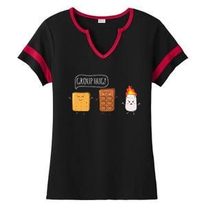 Funny Camping Roasting Bonfire Adventure Ladies Halftime Notch Neck Tee