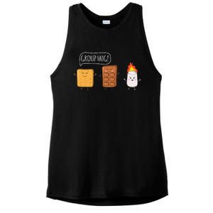 Funny Camping Roasting Bonfire Adventure Ladies PosiCharge Tri-Blend Wicking Tank