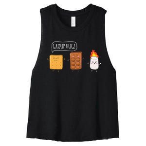 Funny Camping Roasting Bonfire Adventure Women's Racerback Cropped Tank