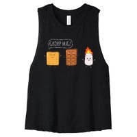 Funny Camping Roasting Bonfire Adventure Women's Racerback Cropped Tank