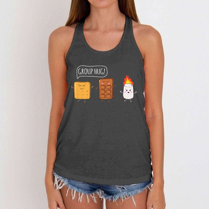 Funny Camping Roasting Bonfire Adventure Women's Knotted Racerback Tank