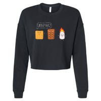 Funny Camping Roasting Bonfire Adventure Cropped Pullover Crew