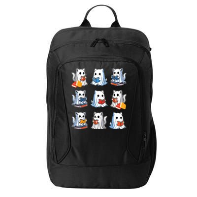 Funny Cats Reading Halloween Cute Cats Ghosts Reading Books City Backpack