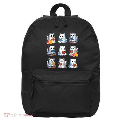 Funny Cats Reading Halloween Cute Cats Ghosts Reading Books 16 in Basic Backpack