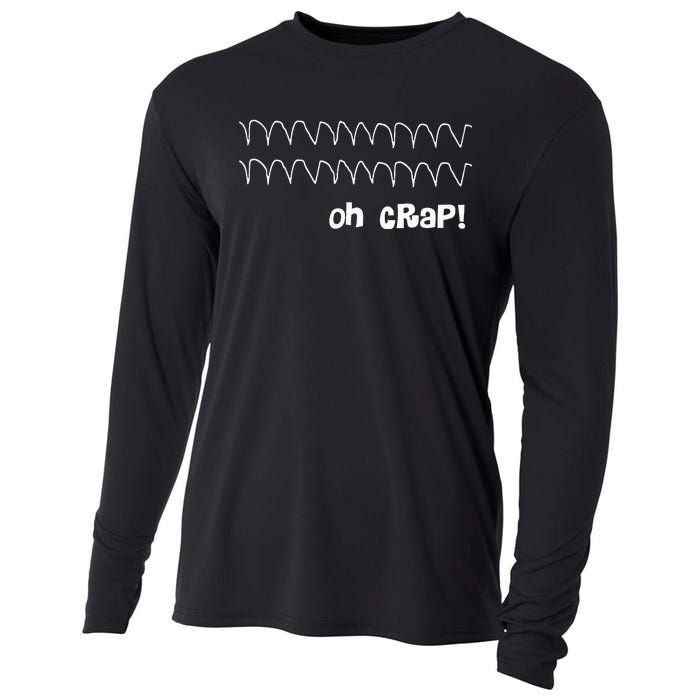 Funny Cardiac Rhythm Oh Crap Nurse Cooling Performance Long Sleeve Crew